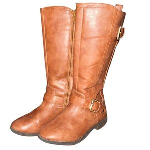 SO Camilaa Cognac Girls’ Knee-High Boots - Size 12